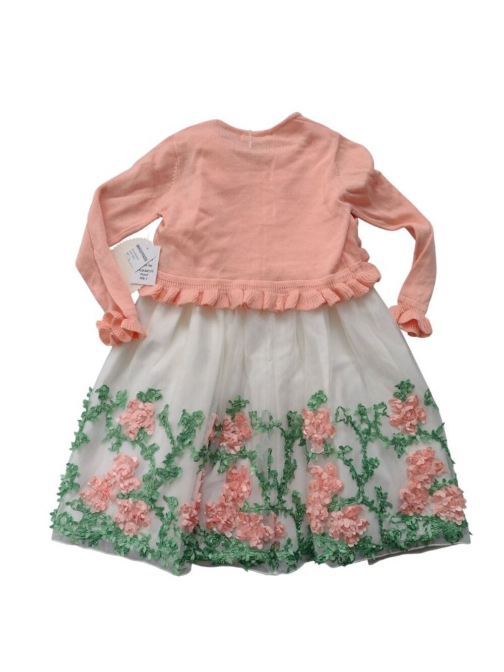 American Princess 2 Piece Dress 4 NEW 3-D Floral Pretty Flower Girl Church Dress - Picture 8 of 11